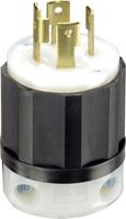 Leviton Industrial Nylon Curved Blade Locking Plug L14-30P 14-8 AWG 3 Pole, 4 Wire Black/Whit 