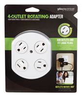 360 Electrical  Grounded  4-Outlet Adapter  White  15 amps 120 volts 1 pk 