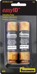 Bussmann easy ID Dual Element Time Delay Fuse 40 amps 250 volts 2 pk For AC Power Distribution Sys 