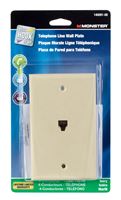Monster Cable  Just Hook It Up  1 gang Ivory  Cable/Telco  Telephone Line Wall Plate  1 pk 