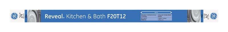 GE  Reveal  Fluorescent Bulb  20 watts 1125 lumens Linear  T12  20 in. L White  1 pk 