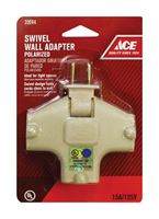 Ace Polarized Swivel Outlet Adapter Ivory 15 amps 125 volts 1 pk 