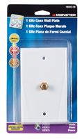 Monster Cable  Just Hook It Up  1 gang White  Polypropylene  Coaxial  Wall Plate  1 pk 