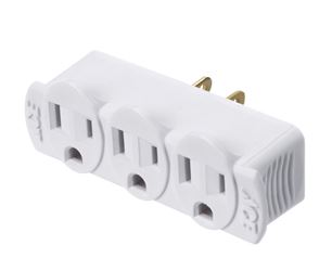 Ace Grounded Triple Outlet Adapter White 15 amps 125 volts 1 pk 