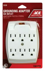 Ace Grounded 6-Outlet Adapter White 15 amps 125 volts 1 pk 