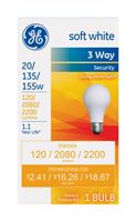 GE  Incandescent Light Bulb  20/135/155 watts 120/2,080/2,200 lumens 2800 K A-Line  A21  Medium Base 