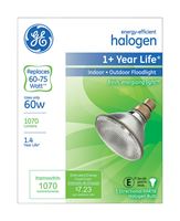GE  Halogen Light Bulb  60 watts 1070 lumens Floodlight  PAR38  Medium Base (E26)  White  1 pk 