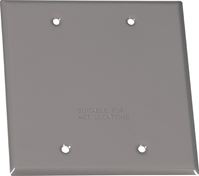 Sigma Square Steel 2 gang Blank Box Cover For Wet Locations Gray 
