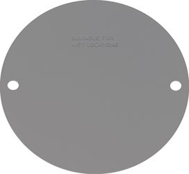 Sigma Round Steel 2 gang Blank Box Cover For Wet Locations Gray 