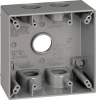 Sigma 4-1/2 in. H Square 2 Gang Outlet Box 3/4 in. Gray Aluminum 