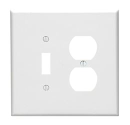 Leviton  2 gang White  Thermoset Plastic  Toggle/Duplex  Wall Plate  1 pk 