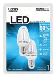 FEIT Electric  LED Night Light Bulb  Below 1 watts 3500 K Candelabra (E12)  C7  White 
