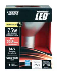 FEIT Electric  LED Bulb  10.5 watts 750 lumens 3000 K Medium Base (E26)  PAR30  Soft White  75 watts 