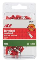 Ace  Industrial  Ring Terminal  Vinyl  Red  100 