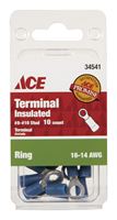 Ace  Industrial  Ring Terminal  Vinyl  Blue  10 