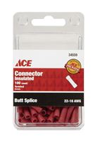 Ace  Industrial  Butt Connector  Vinyl  Red  100 
