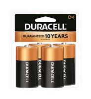 Duracell  Coppertop  D  Alkaline  Batteries  1.5 volts 4 pk 