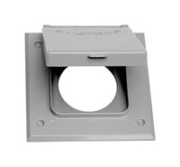 Sigma Square Aluminum 2 gang Electrical Cover For 1 Receptacle Gray 