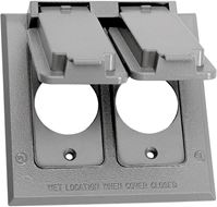 Sigma Square Aluminum 2 gang Electrical Cover For 2 Receptacles Gray 