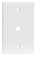 Ace 1 gang White Coaxial Cable Feed-Thru Wallplate 1 pk 