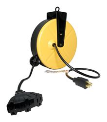 Ace 3 Outlet Power Block Retractable 14/3 SJT 30 ft.     15 amp 125 volts 1,875 watts Yellow/black 