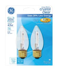 GE  Energy Efficient  Incandescent Light Bulb  43 watts 750 lumens 2900 K Blunt Tip  B13  Medium Bas 