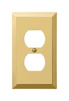 Amerelle  1 gang Polished Brass  Stamped Steel  Duplex Outlet  Wall Plate  1 pk 