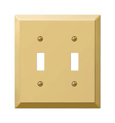 Amerelle  2 gang Polished Brass  Stamped Steel  Toggle  Wall Plate  1 pk 