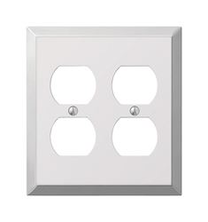 Amerelle  2 gang Polished Chrome  Stamped Steel  Duplex Outlet  Wall Plate  1 pk 
