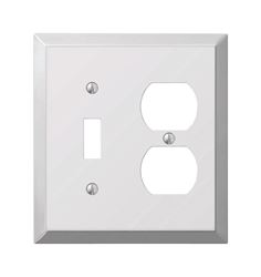 Amerelle  2 gang Polished Chrome  Stamped Steel  Toggle/Duplex  Wall Plate  1 pk 