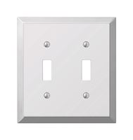 Amerelle 2 gang Polished Chrome Stamped Steel Toggle Wall Plate 1 pk 