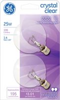 GE  Incandescent Light Bulb  25 watts 195 lumens 2500 K Globe  G16-1/2  Candelabra Base (E12)  2 pk 