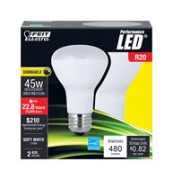 FEIT Electric  LED Bulb  6.8 watts 450 lumens 2700 K Medium Base (E26)  R20  Soft White  45 watts eq 