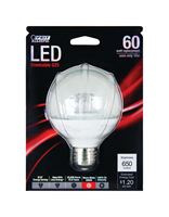FEIT Electric  LED Bulb  10 watts 650 lumens 3000 K Medium Base (E26)  G25  Warm White  60 watts equ 