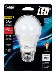 FEIT Electric  LED Bulb  11 watts 1100 lumens 5000 K Medium Base (E26)  A19  Daylight  75 watts equi 