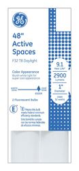GE  Fluorescent Bulb  32 watts 2900 lumens Linear  T8  48 in. L Daylight  2 pk 