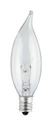 Westinghouse Incandescent Light Bulb 25 watts 158 lumens 2700 K Flame Tip CA8 Candelabra Base (E 