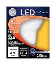 GE  LED Bulb  7 watts 470 lumens 2700 K Medium (E26)  R20  Soft White  45 watts equivalency 