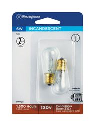 Westinghouse  Incandescent Light Bulb  6 watts 32 lumens 2700 K Incandescent  S6  Candelabra Base (E 