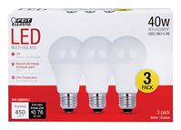 FEIT Electric  LED Bulb  6.3 watts 450 lumens 3000 K A-Line  A19  Warm White  40 watts equivalency 