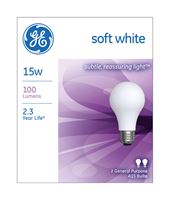 GE  Incandescent Light Bulb  15 watts 100 lumens 2500 K A-Line  A15  Medium Base (E26)  2 pk 