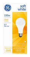 GE  Incandescent Light Bulb  150 watts 2440 lumens 2900 K A-Line  A21  Medium Base (E26)  1 pk 