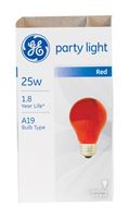 GE  party lite  Incandescent Light Bulb  25 watts 200 lumens A-Line  A19  Medium Base (E26)  1 pk 