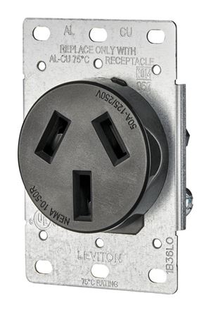 Leviton  Electrical Receptacle  50 amps 10-50R  125/250 volts Black