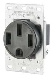 Leviton  Electrical Receptacle  50 amps 14-50R  125/250 volts Black 