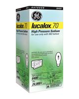 GE  Lucalox  70 watts 6400 lumens 1900 K B17  Medium Base (E26)  High Pressure Sodium  HID Light Bul 