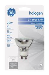 GE  Edison  Halogen Light Bulb  20 watts 80 lumens Floodlight  MR  GU10  White  1 pk 