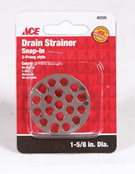 Ace  1-5/8 in. Dia. Snap In Grate  Stainless Steel 