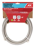 Ace  3/8 in. Compression   x 3/8 in. Dia. MIP  Stainless Steel  Dishwasher  Supply Line  60 in. 