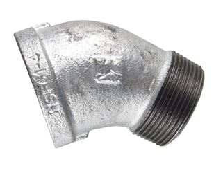B & K 1/4 in. Dia. x 1/4 in. Dia. FPT To MPT 45 deg. Galvanized Malleable Iron Street Elbow 